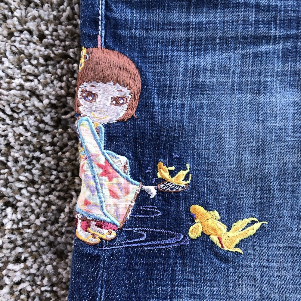 Vintage Big Train Japan Osaka Cropped Jean (28x23) Embroidered Made In Japan Y2K - Picture 3 of 10